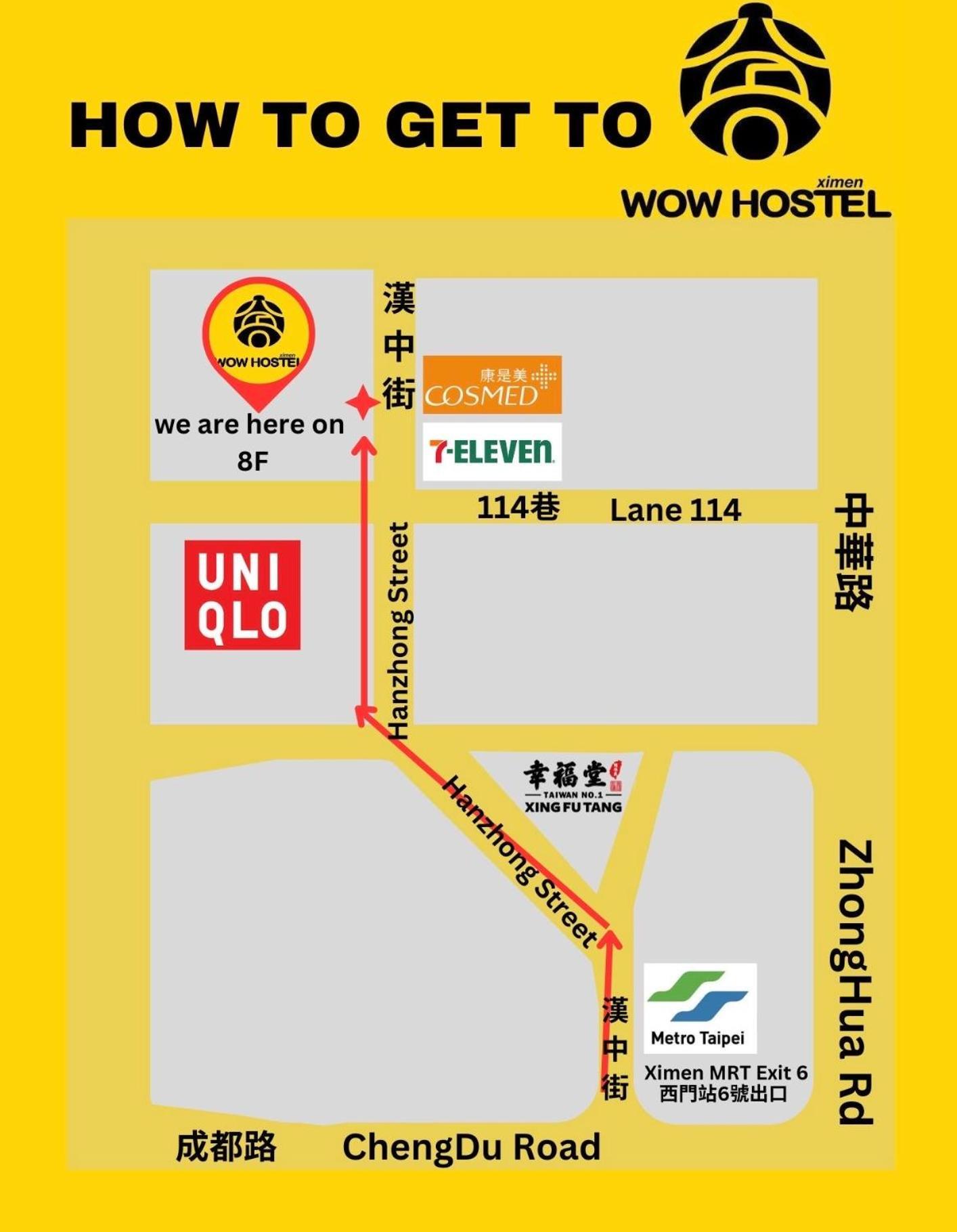 Ximen Wow Hostel Taipei Eksteriør billede